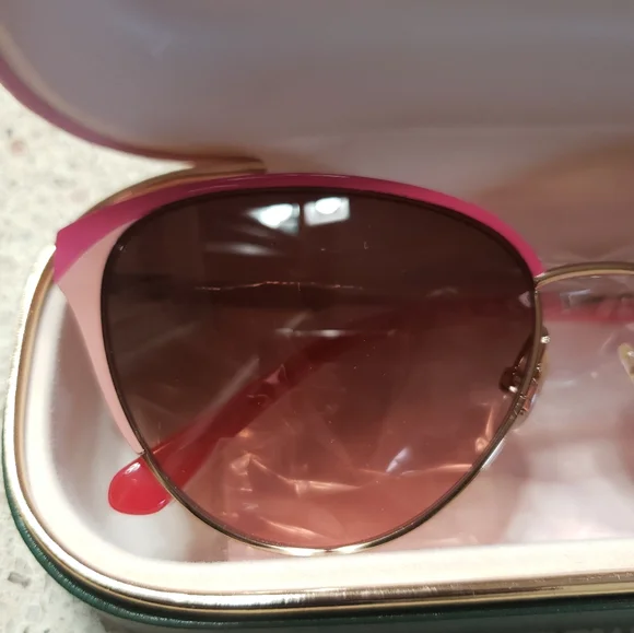 NWT Kate Spade IANNA Rose Gold Cat Eye Frame/Brown Pink Sunglasses🤎💖 - Picture 7 of 10
